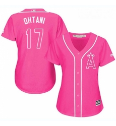Womens Majestic Los Angeles Angels of Anaheim 17 Shohei Ohtani Replica Pink Fashion MLB Jersey Womens Majestic Los Angeles Angels of Anaheim 17 Shohei Ohtani Replica Pink Fashion MLB Jersey