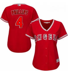 Womens Majestic Los Angeles Angels of Anaheim 4 Brandon Phillips Authentic Red Alternate MLB Jersey Womens Majestic Los Angeles Angels of Anaheim 4 Brandon Phillips Authentic Red Alternate MLB Jersey