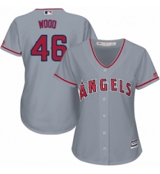 Womens Majestic Los Angeles Angels of Anaheim 46 Blake Wood Authentic Grey Road Cool Base MLB Jersey Womens Majestic Los Angeles Angels of Anaheim 46 Blake Wood Authentic Grey Road Cool Base MLB Jersey