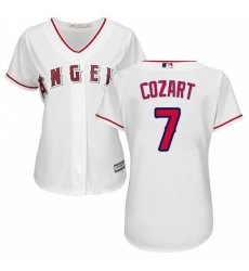 Womens Majestic Los Angeles Angels of Anaheim 7 Zack Cozart Replica White Home Cool Base MLB Jersey Womens Majestic Los Angeles Angels of Anaheim 7 Zack Cozart Replica White Home Cool Base MLB Jersey