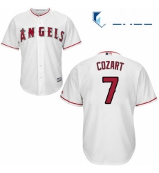 Youth Majestic Los Angeles Angels of Anaheim 7 Zack Cozart Authentic White Home Cool Base MLB Jersey Youth Majestic Los Angeles Angels of Anaheim 7 Zack Cozart Authentic White Home Cool Base MLB Jersey