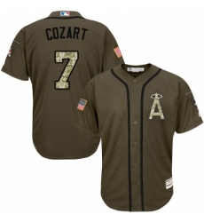 Youth Majestic Los Angeles Angels of Anaheim 7 Zack Cozart Replica Green Salute to Service MLB Jersey Youth Majestic Los Angeles Angels of Anaheim 7 Zack Cozart Replica Green Salute to Service MLB Jersey