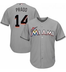 Youth Majestic Miami Marlins 14 Martin Prado Replica Grey Road Cool Base MLB Jersey Youth Majestic Miami Marlins 14 Martin Prado Replica Grey Road Cool Base MLB Jersey