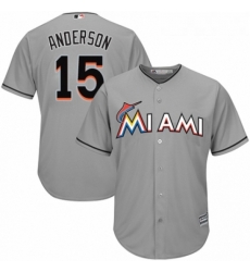 Youth Majestic Miami Marlins 15 Brian Anderson Replica Grey Road Cool Base MLB Jersey Youth Majestic Miami Marlins 15 Brian Anderson Replica Grey Road Cool Base MLB Jersey