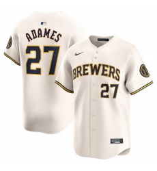 Men Milwaukee Brewers 27 Willy Adames Cream 2024 Home Limited Stitched Baseball Jersey Men Milwaukee Brewers 27 Willy Adames Cream 2024 Home Limited Stitched Baseball Jersey