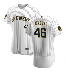 Men Milwaukee Brewers 46 Corey Knebel Men Nike White Home 2020 Flex Base Player MLB Jersey Men Milwaukee Brewers 46 Corey Knebel Men Nike White Home 2020 Flex Base Player MLB Jersey