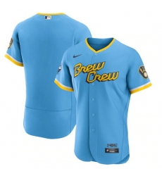 Men Milwaukee Brewers Blank Powder Blue 2022 City Connect Flex Base Stitched MLB Jersey Men Milwaukee Brewers Blank Powder Blue 2022 City Connect Flex Base Stitched MLB Jersey