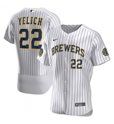 Men Milwaukee Brewers Christian Yelich Men Nike White Home 2020 Flex Base Player MLB Jersey Men Milwaukee Brewers Christian Yelich Men Nike White Home 2020 Flex Base Player MLB Jersey