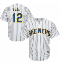 Mens Majestic Milwaukee Brewers 12 Stephen Vogt Replica White Alternate Cool Base MLB Jersey Mens Majestic Milwaukee Brewers 12 Stephen Vogt Replica White Alternate Cool Base MLB Jersey