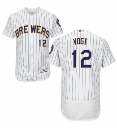 Mens Majestic Milwaukee Brewers 12 Stephen Vogt WhiteRoyal Flexbase Authentic Collection MLB Jersey Mens Majestic Milwaukee Brewers 12 Stephen Vogt WhiteRoyal Flexbase Authentic Collection MLB Jersey