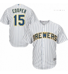 Mens Majestic Milwaukee Brewers 15 Cecil Cooper Replica White Home Cool Base MLB Jersey Mens Majestic Milwaukee Brewers 15 Cecil Cooper Replica White Home Cool Base MLB Jersey