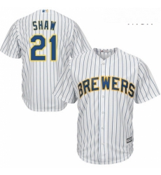 Mens Majestic Milwaukee Brewers 21 Travis Shaw Replica White Alternate Cool Base MLB Jersey Mens Majestic Milwaukee Brewers 21 Travis Shaw Replica White Alternate Cool Base MLB Jersey