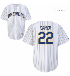 Mens Majestic Milwaukee Brewers 22 Matt Garza Authentic WhiteBlue Strip MLB Jersey Mens Majestic Milwaukee Brewers 22 Matt Garza Authentic WhiteBlue Strip MLB Jersey
