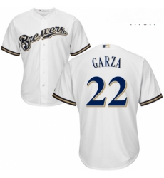Mens Majestic Milwaukee Brewers 22 Matt Garza Replica White Home Cool Base MLB Jersey Mens Majestic Milwaukee Brewers 22 Matt Garza Replica White Home Cool Base MLB Jersey
