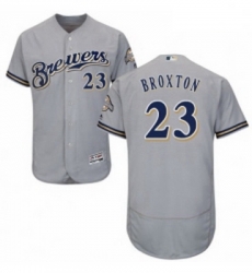 Mens Majestic Milwaukee Brewers 23 Keon Broxton Grey Road Flex Base Authentic Collection MLB Jersey Mens Majestic Milwaukee Brewers 23 Keon Broxton Grey Road Flex Base Authentic Collection MLB Jersey