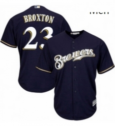 Mens Majestic Milwaukee Brewers 23 Keon Broxton Replica White Alternate Cool Base MLB Jersey Mens Majestic Milwaukee Brewers 23 Keon Broxton Replica White Alternate Cool Base MLB Jersey