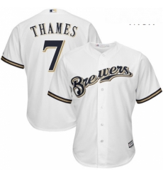 Mens Majestic Milwaukee Brewers 7 Eric Thames Replica White Home Cool Base MLB Jersey Mens Majestic Milwaukee Brewers 7 Eric Thames Replica White Home Cool Base MLB Jersey