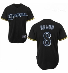Mens Majestic Milwaukee Brewers 8 Ryan Braun Authentic Black Fashion MLB Jersey Mens Majestic Milwaukee Brewers 8 Ryan Braun Authentic Black Fashion MLB Jersey