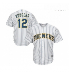 Mens Milwaukee Brewers 12 Aaron Rodgers Replica White Home Cool Base Baseball Jersey Mens Milwaukee Brewers 12 Aaron Rodgers Replica White Home Cool Base Baseball Jersey