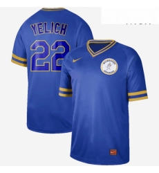 Mens Milwaukee Brewers 22 Christian Yelich Nike Cooperstown Collection Legend V Neck Jersey Blue Mens Milwaukee Brewers 22 Christian Yelich Nike Cooperstown Collection Legend V Neck Jersey Blue