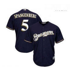 Mens Milwaukee Brewers 5 Cory Spangenberg Replica Navy Blue Alternate Cool Base Baseball Jersey Mens Milwaukee Brewers 5 Cory Spangenberg Replica Navy Blue Alternate Cool Base Baseball Jersey