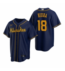Mens Nike Milwaukee Brewers 18 Keston Hiura Navy Alternate Stitched Baseball Jersey Mens Nike Milwaukee Brewers 18 Keston Hiura Navy Alternate Stitched Baseball Jersey