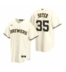 Mens Nike Milwaukee Brewers 35 Brent Suter Cream Home Stitched Baseball Jersey Mens Nike Milwaukee Brewers 35 Brent Suter Cream Home Stitched Baseball Jersey