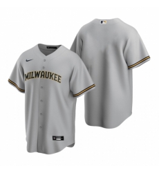 Mens Nike Milwaukee Brewers Blank Gray Road Stitched Baseball Jersey Mens Nike Milwaukee Brewers Blank Gray Road Stitched Baseball Jersey