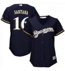 Womens Majestic Milwaukee Brewers 16 Domingo Santana Replica White Alternate Cool Base MLB Jersey Womens Majestic Milwaukee Brewers 16 Domingo Santana Replica White Alternate Cool Base MLB Jersey