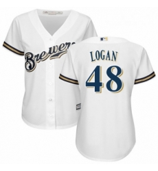 Womens Majestic Milwaukee Brewers 48 Boone Logan Authentic Navy Blue Alternate Cool Base MLB Jersey Womens Majestic Milwaukee Brewers 48 Boone Logan Authentic Navy Blue Alternate Cool Base MLB Jersey