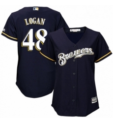 Womens Majestic Milwaukee Brewers 48 Boone Logan Replica White Alternate Cool Base MLB Jersey Womens Majestic Milwaukee Brewers 48 Boone Logan Replica White Alternate Cool Base MLB Jersey