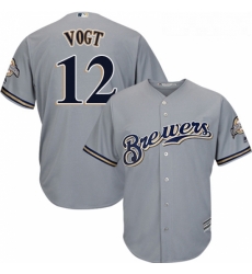 Youth Majestic Milwaukee Brewers 12 Stephen Vogt Replica Grey Road Cool Base MLB Jersey Youth Majestic Milwaukee Brewers 12 Stephen Vogt Replica Grey Road Cool Base MLB Jersey