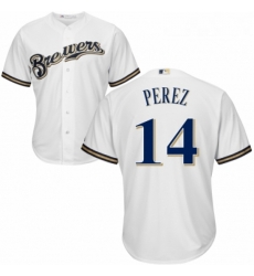 Youth Majestic Milwaukee Brewers 14 Hernan Perez Authentic Navy Blue Alternate Cool Base MLB Jersey Youth Majestic Milwaukee Brewers 14 Hernan Perez Authentic Navy Blue Alternate Cool Base MLB Jersey