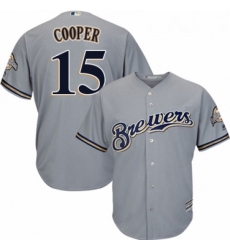 Youth Majestic Milwaukee Brewers 15 Cecil Cooper Authentic Grey Road Cool Base MLB Jersey Youth Majestic Milwaukee Brewers 15 Cecil Cooper Authentic Grey Road Cool Base MLB Jersey