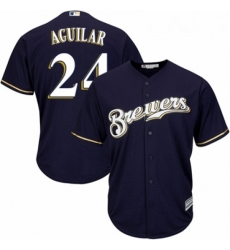 Youth Majestic Milwaukee Brewers 24 Jesus Aguilar Authentic Navy Blue Alternate Cool Base MLB Jersey Youth Majestic Milwaukee Brewers 24 Jesus Aguilar Authentic Navy Blue Alternate Cool Base MLB Jersey