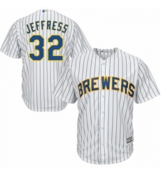 Youth Majestic Milwaukee Brewers 32 Jeremy Jeffress Authentic White Home Cool Base MLB Jersey Youth Majestic Milwaukee Brewers 32 Jeremy Jeffress Authentic White Home Cool Base MLB Jersey