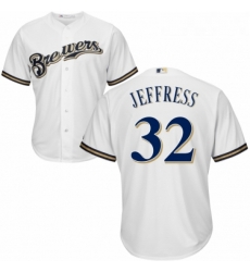 Youth Majestic Milwaukee Brewers 32 Jeremy Jeffress Replica White Alternate Cool Base MLB Jersey Youth Majestic Milwaukee Brewers 32 Jeremy Jeffress Replica White Alternate Cool Base MLB Jersey