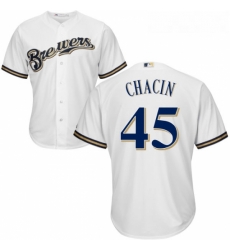 Youth Majestic Milwaukee Brewers 45 Jhoulys Chacin Authentic White Home Cool Base MLB Jersey Youth Majestic Milwaukee Brewers 45 Jhoulys Chacin Authentic White Home Cool Base MLB Jersey