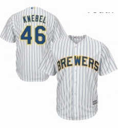 Youth Majestic Milwaukee Brewers 46 Corey Knebel Authentic White Alternate Cool Base MLB Jersey Youth Majestic Milwaukee Brewers 46 Corey Knebel Authentic White Alternate Cool Base MLB Jersey