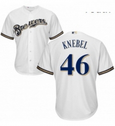 Youth Majestic Milwaukee Brewers 46 Corey Knebel Replica White Home Cool Base MLB Jersey Youth Majestic Milwaukee Brewers 46 Corey Knebel Replica White Home Cool Base MLB Jersey