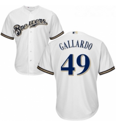 Youth Majestic Milwaukee Brewers 49 Yovani Gallardo Replica White Home Cool Base MLB Jersey Youth Majestic Milwaukee Brewers 49 Yovani Gallardo Replica White Home Cool Base MLB Jersey