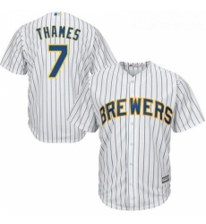 Youth Majestic Milwaukee Brewers 7 Eric Thames Replica White Alternate Cool Base MLB Jersey Youth Majestic Milwaukee Brewers 7 Eric Thames Replica White Alternate Cool Base MLB Jersey
