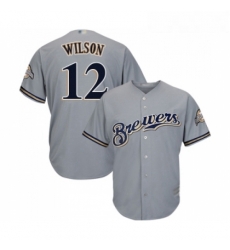 Youth Milwaukee Brewers 12 Alex Wilson Replica Grey Road Cool Base Baseball Jersey Youth Milwaukee Brewers 12 Alex Wilson Replica Grey Road Cool Base Baseball Jersey