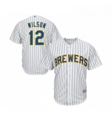 Youth Milwaukee Brewers 12 Alex Wilson Replica White Home Cool Base Baseball Jersey Youth Milwaukee Brewers 12 Alex Wilson Replica White Home Cool Base Baseball Jersey