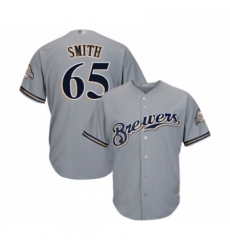 Youth Milwaukee Brewers 65 Burch Smith Replica Grey Road Cool Base Baseball Jersey Youth Milwaukee Brewers 65 Burch Smith Replica Grey Road Cool Base Baseball Jersey