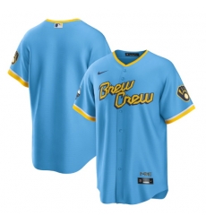 Youth Milwaukee Brewers Blank 2022 Powder Blue City Connect Stitched Jersey Youth Milwaukee Brewers Blank 2022 Powder Blue City Connect Stitched Jersey