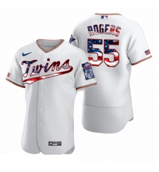 Men Minnesota Twins 55 Taylor Rogers Men Nike White Fluttering USA Flag Limited Edition Flex Base MLB Jersey Men Minnesota Twins 55 Taylor Rogers Men Nike White Fluttering USA Flag Limited Edition Flex Base MLB Jersey