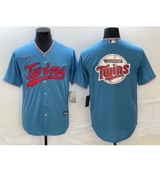Men Minnesota Twins Blue Team Big Logo Cool Base Stitched Jersey Men Minnesota Twins Blue Team Big Logo Cool Base Stitched Jersey