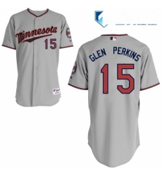 Mens Majestic Minnesota Twins 15 Glen Perkins Authentic Grey Road Cool Base MLB Jersey Mens Majestic Minnesota Twins 15 Glen Perkins Authentic Grey Road Cool Base MLB Jersey