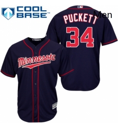Mens Majestic Minnesota Twins 34 Kirby Puckett Replica Navy Blue Alternate Road Cool Base MLB Jersey Mens Majestic Minnesota Twins 34 Kirby Puckett Replica Navy Blue Alternate Road Cool Base MLB Jersey
